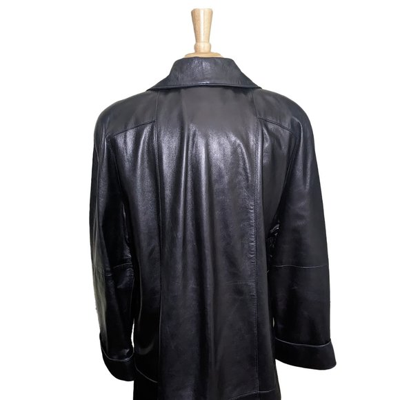 BRISA/NORDSTROM Supple & Soft 3/4 Length Coat 100% Leather - Picture 6 of 8